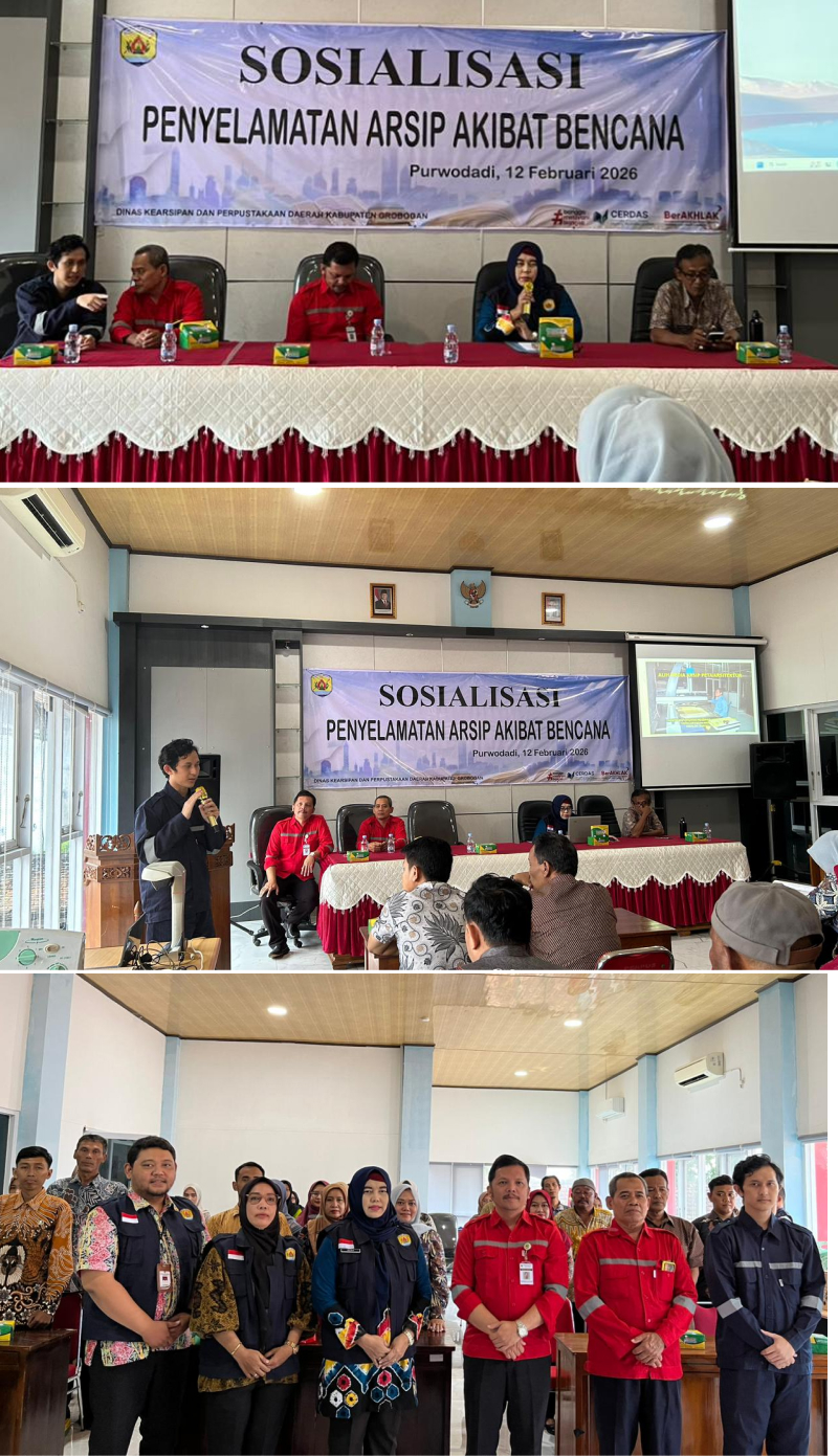 02 12 Dinarpusda Kabupaten Grobogan melaksanakan sosialisasi terkait kegiatan Penyelamatan Arsip Akibat Bencana